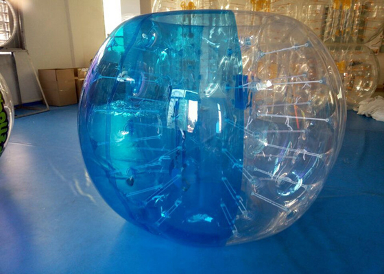 中国 屋外スポーツのゲームの膨脹可能な泡サッカー、膨脹可能で豊富な球の半分青 サプライヤー