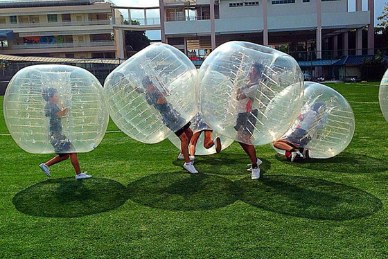 中国 透明な色の膨脹可能な泡サッカー ボール、直径1.5 Mの人間の泡球 サプライヤー